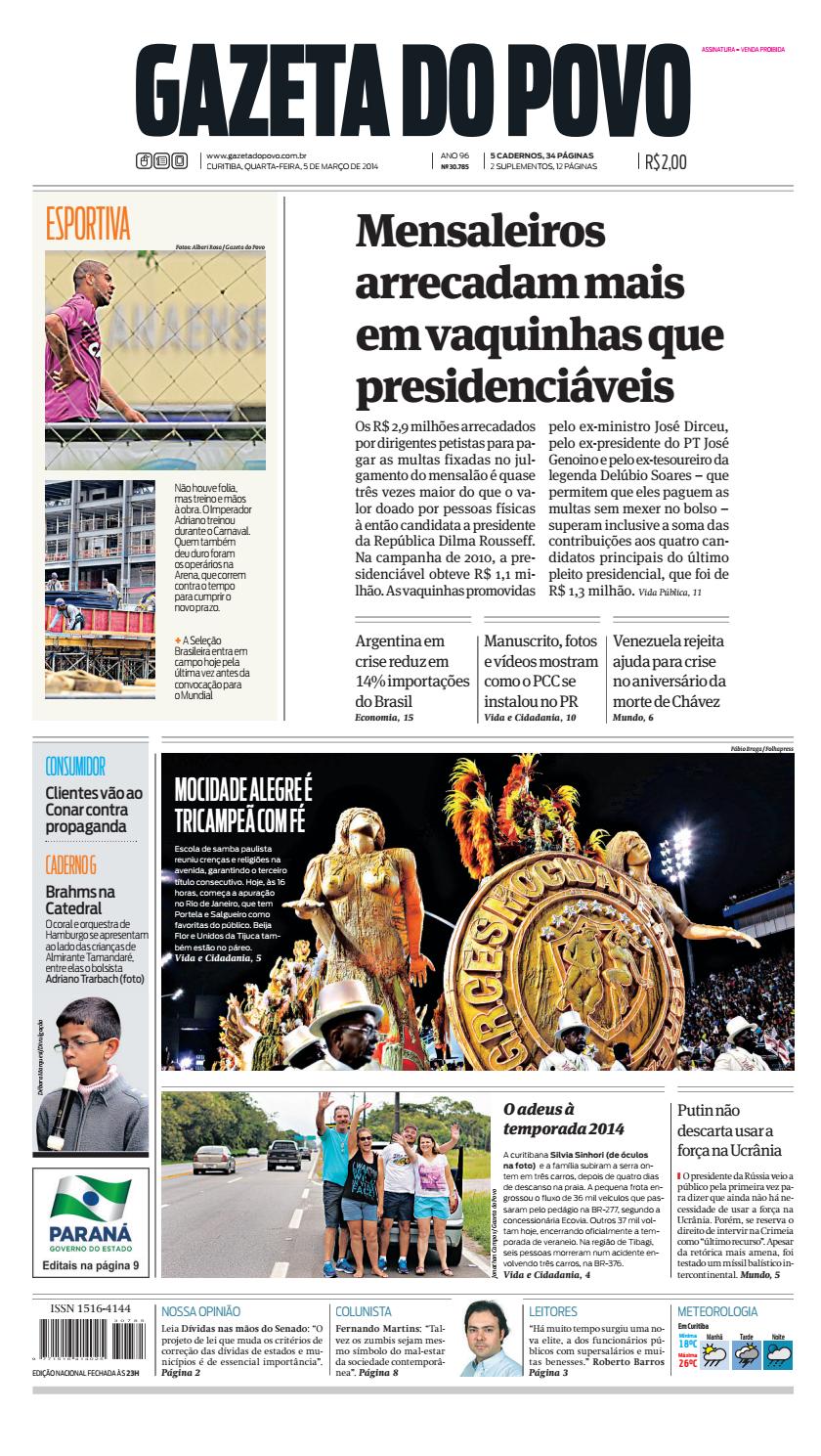 Jornal Gazeta Do Povo Nº 30 785 By Portal Academia Do Samba Issuu