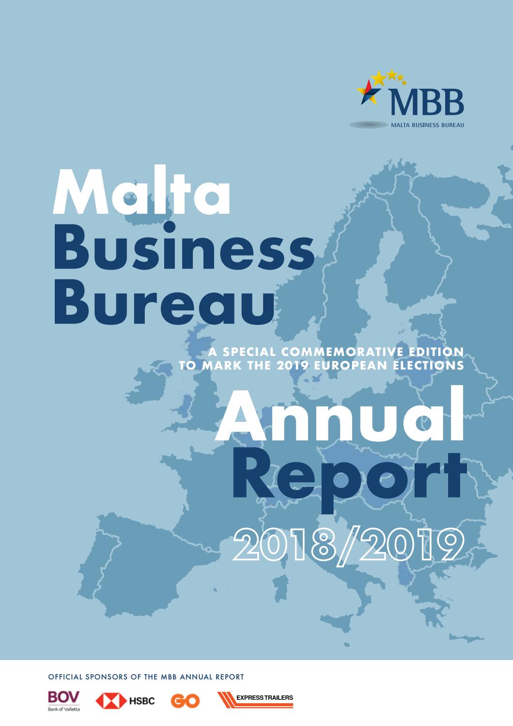 Mbb Annual Report 2018 2019 By Malta Business Bureau Issuu