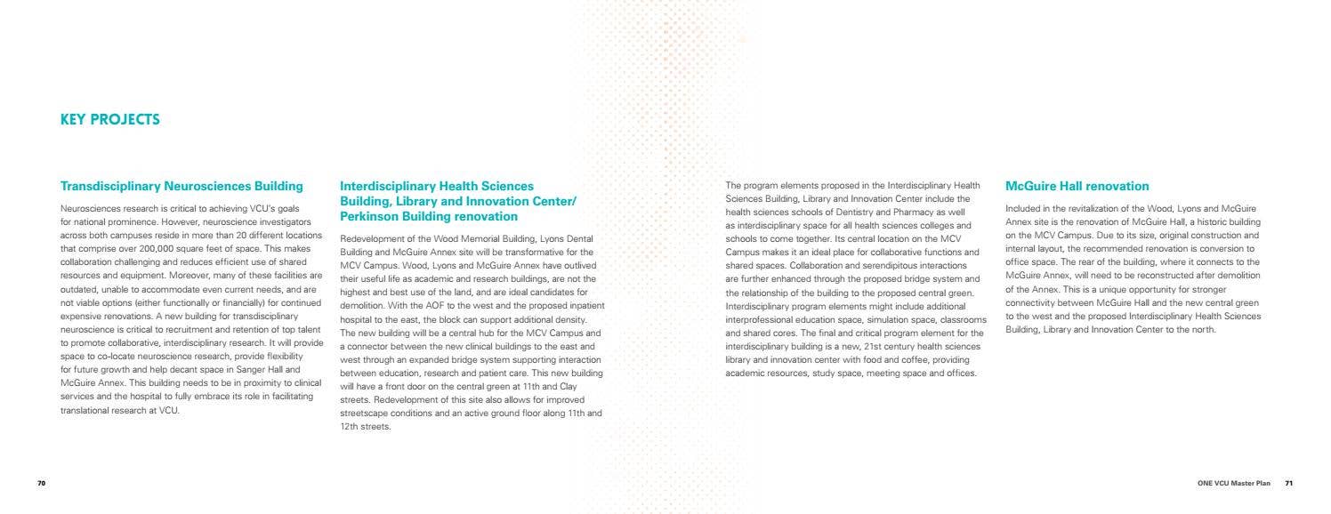ONE VCU Master Plan by VCU Administration - Issuu