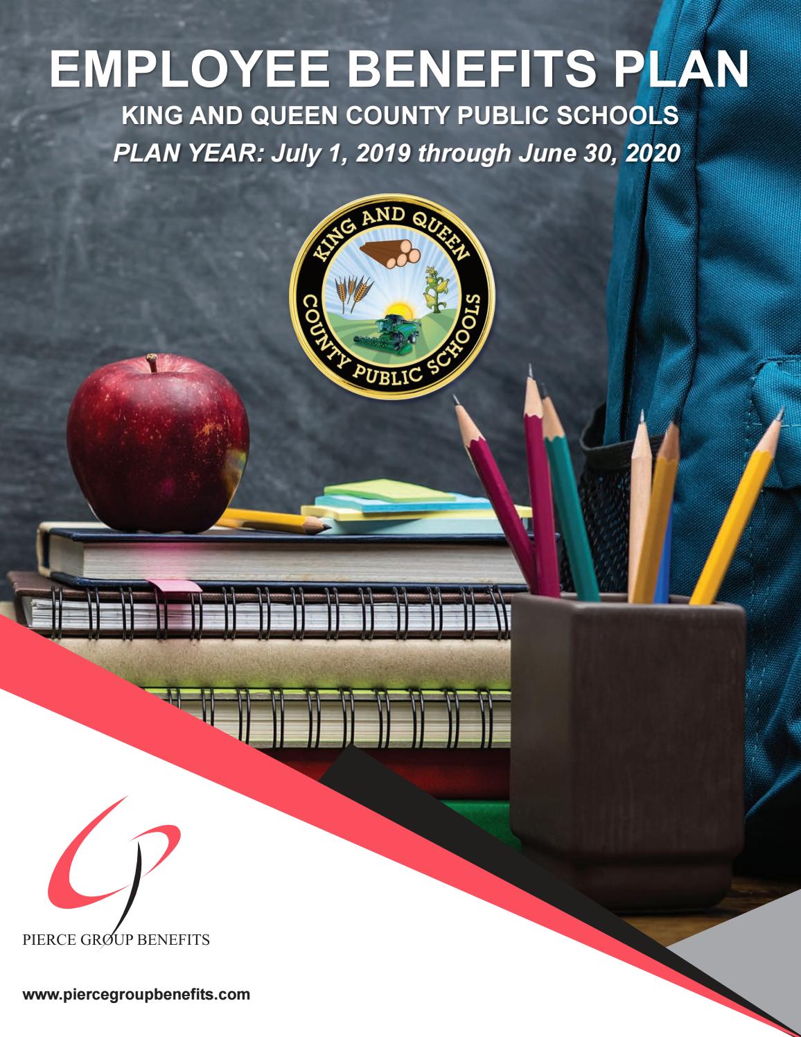 King and Queen County Public Schools 2019 Booklet 20192020 Plan Year