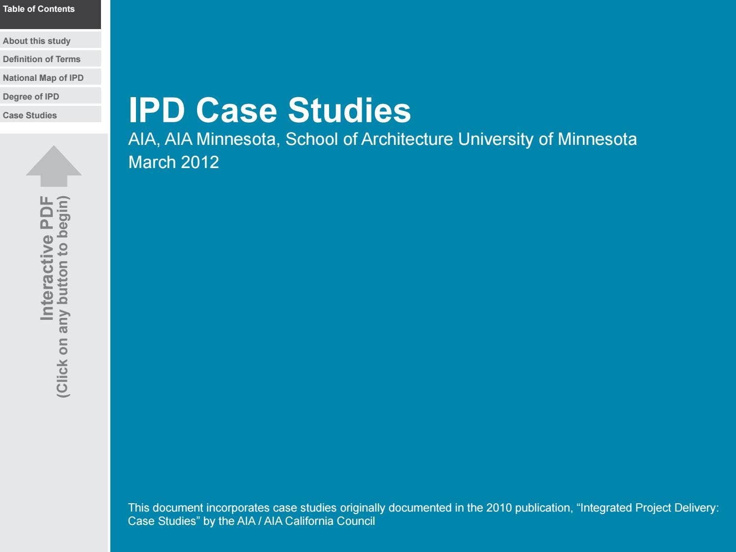 IPD Case Studies - AIA Minnesota by Iftikhar ISMAIL BSc MSc MIET - Issuu