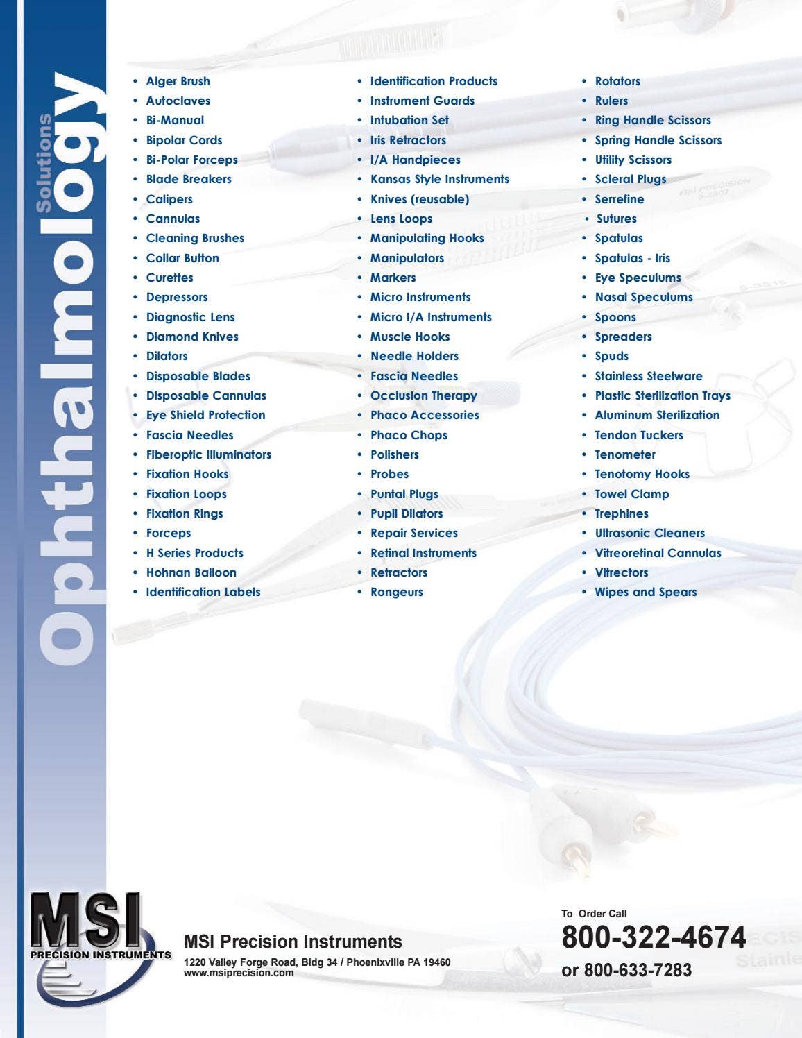 MSI Precision Ophthalmology Catalog by MSI Precision Instruments Issuu
