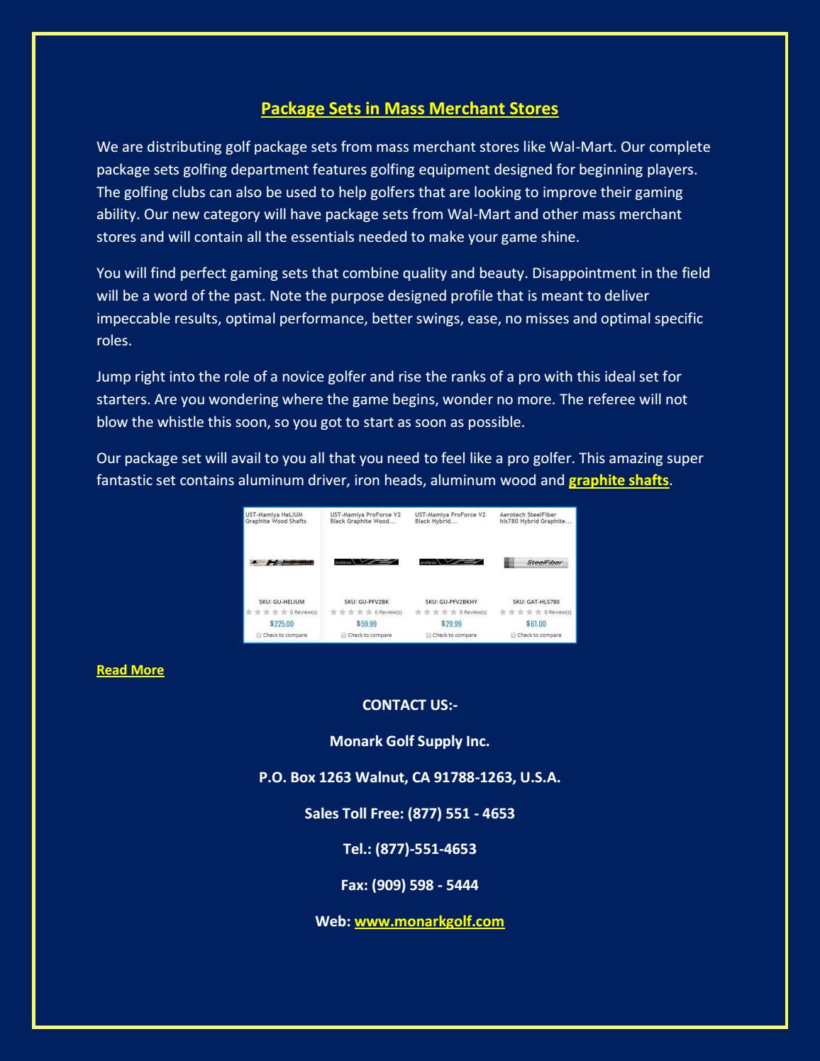 Package Sets in Mass Merchant Stores by MONARK GOLF SUPPLY INC Issuu