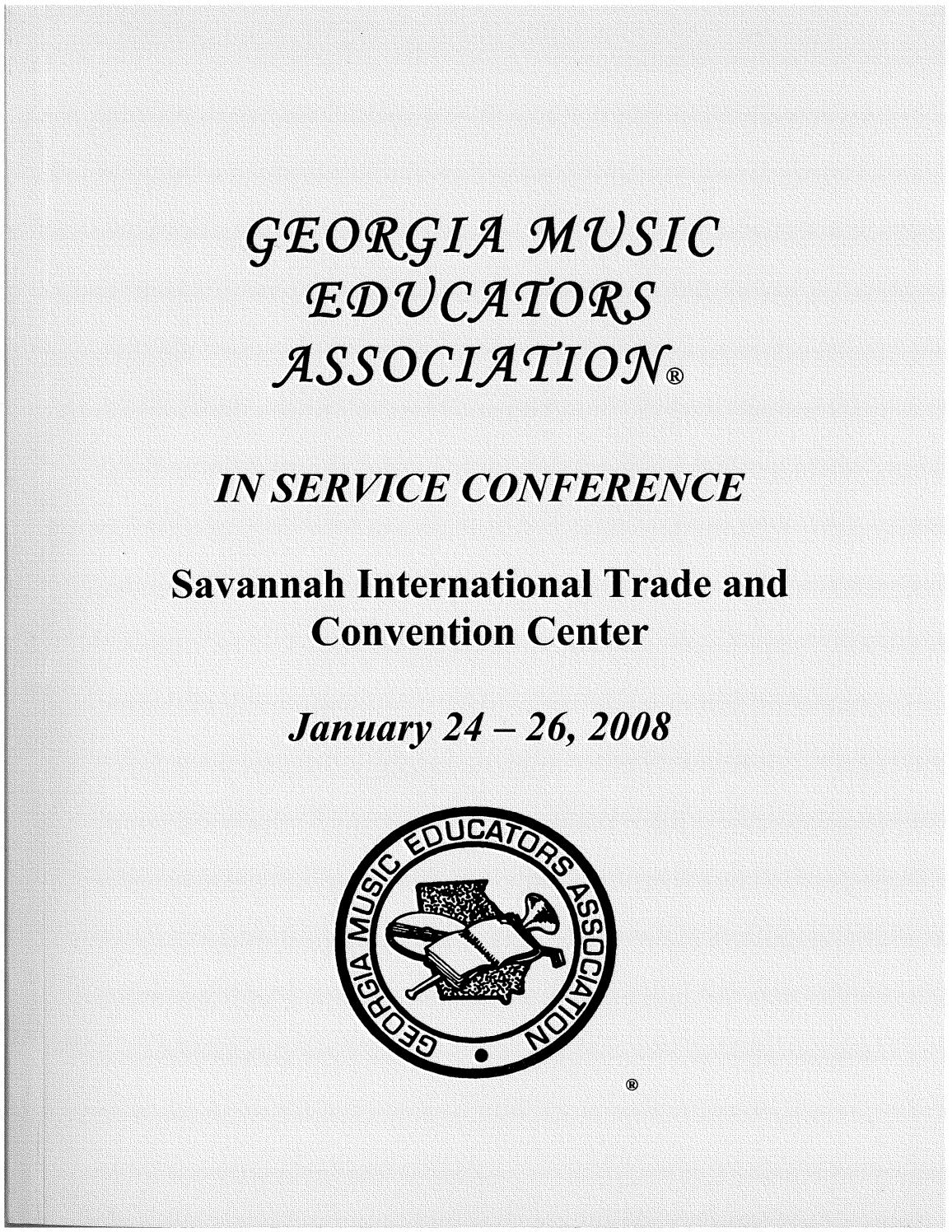 2008 GMEA InService Conference Program by Music Educators