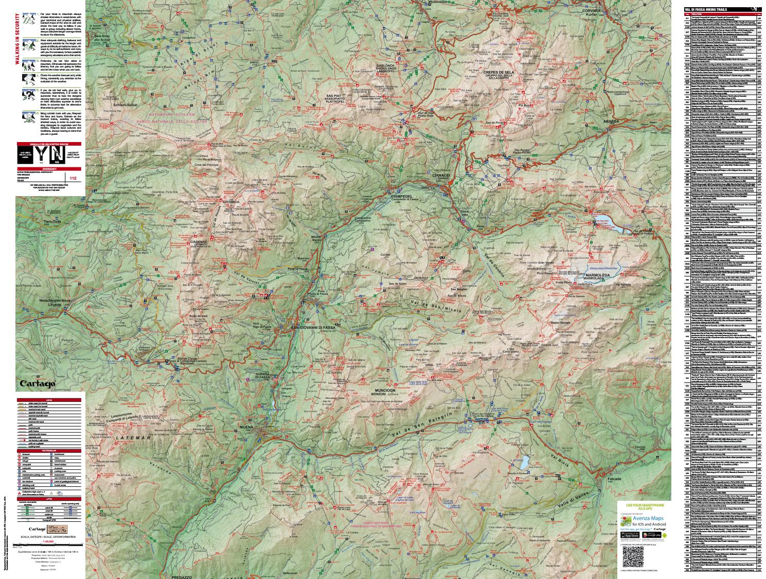 Carta dei sentieri Val di Fassa