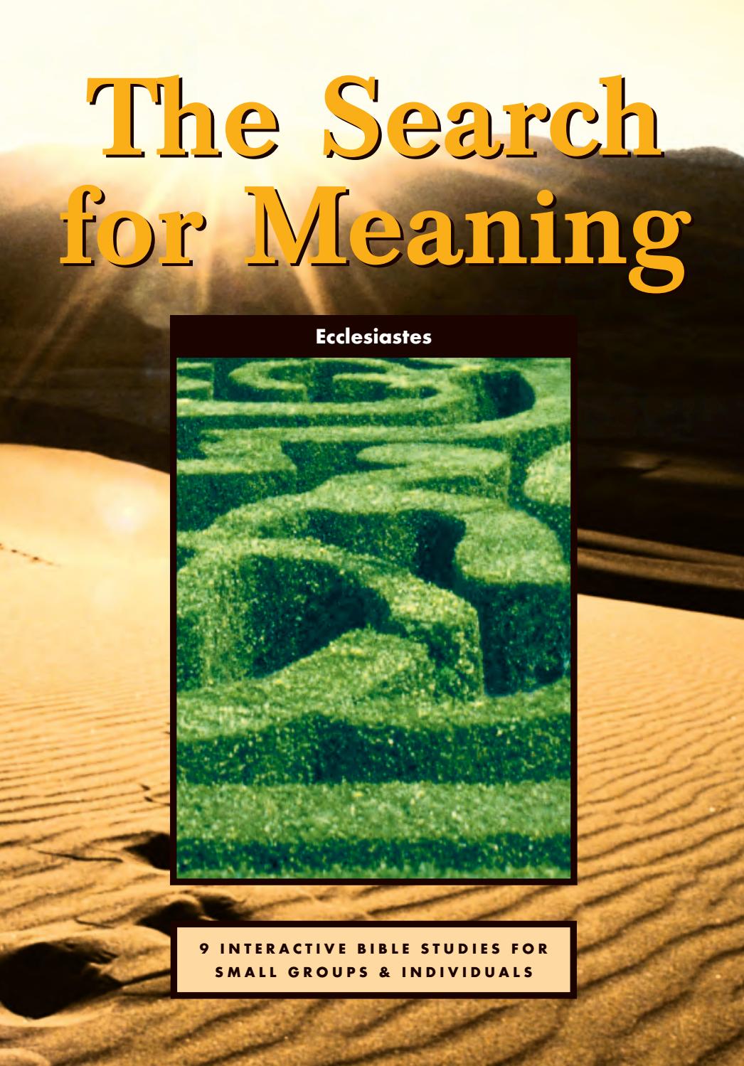 Look Inside b'Ecclesiastes The Search for Meaning' by