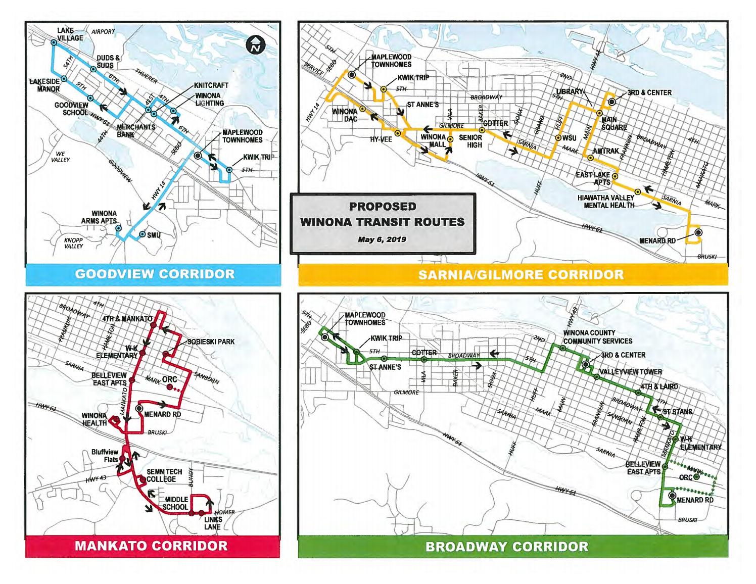 The city of Winona's new bus routes by Winona Post Issuu