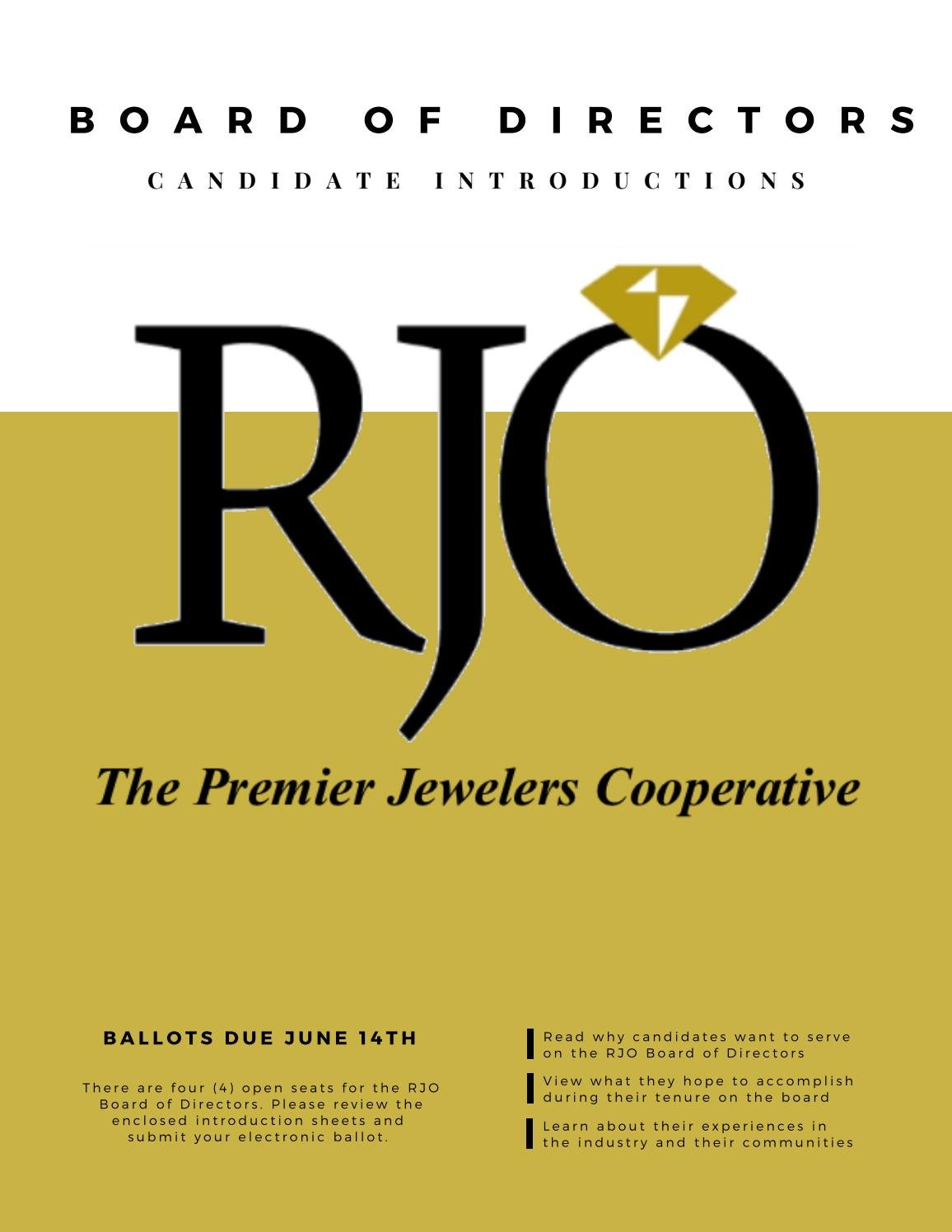 Rjo Board Of Directors Candidate Introductions 2020 Election By Rjo Board Of Directors Candidate