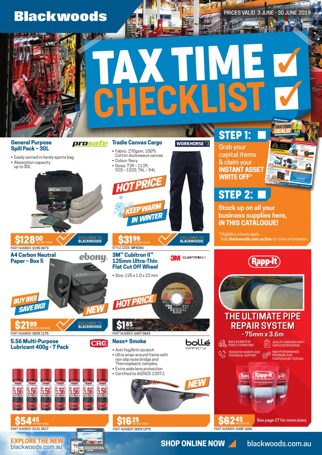 Blackwoods Tax Time Checklist Stock Up On All Your Business Supplies Here By Blackwoods Issuu
