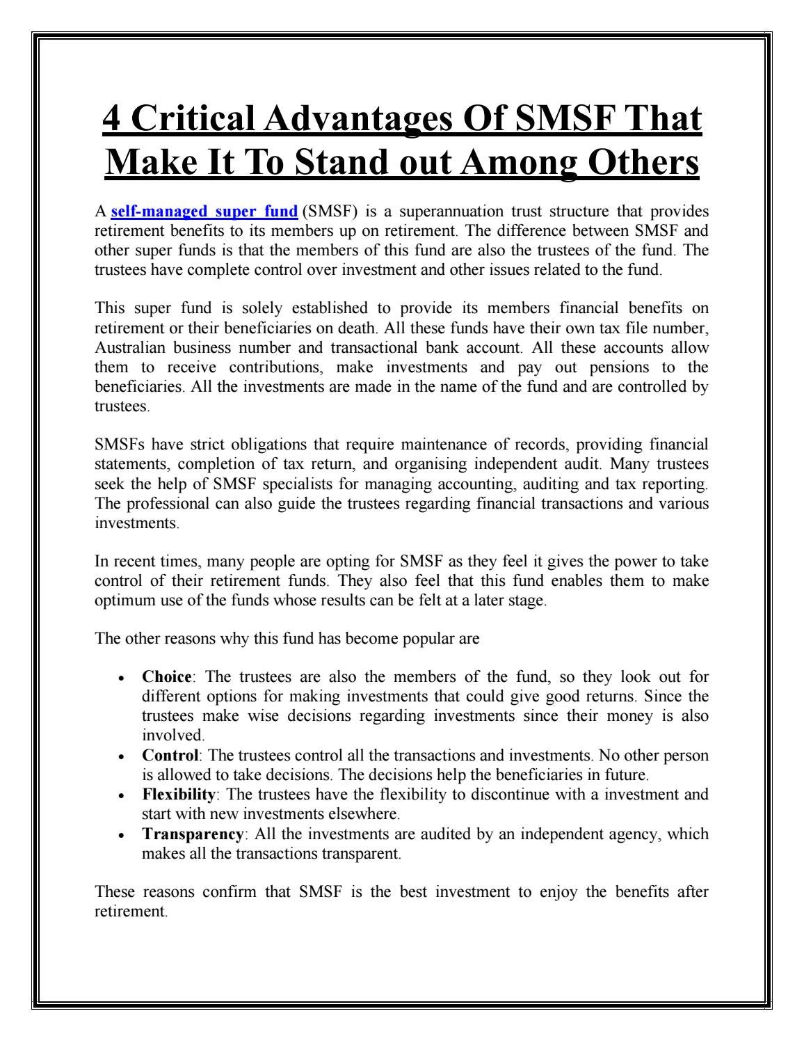 Best investment options for smsf