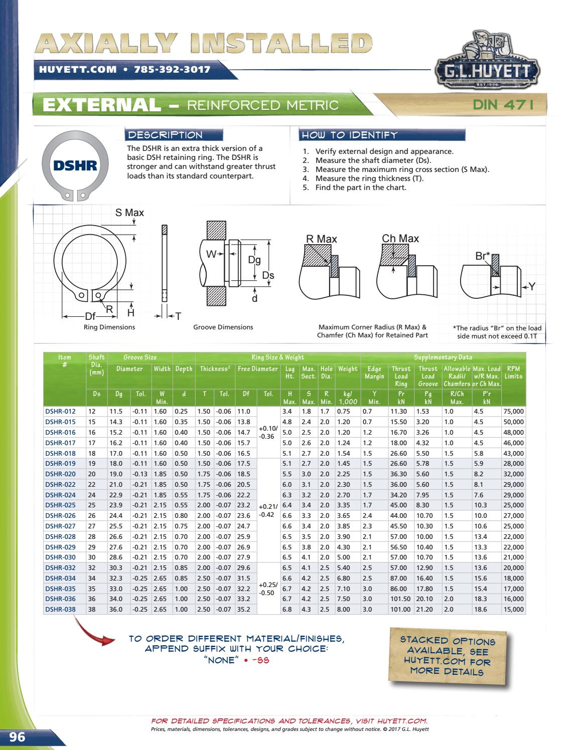 G.L. Huyett Retaining Rings Catalog by G.L. Huyett Issuu