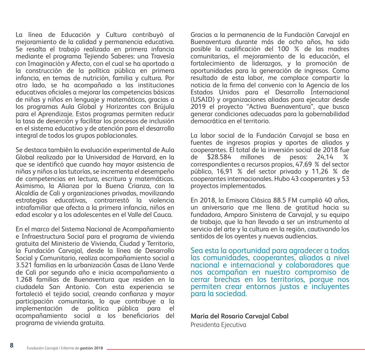 Informe de gestión 2018 by Fundacion Comunicaciones - Issuu