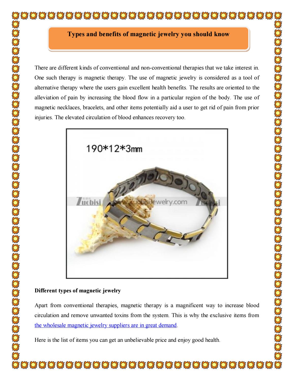 Types And Benefits Of Magnetic Jewelry You Should Know By Types And Benefits Of Magnetic Jewelry