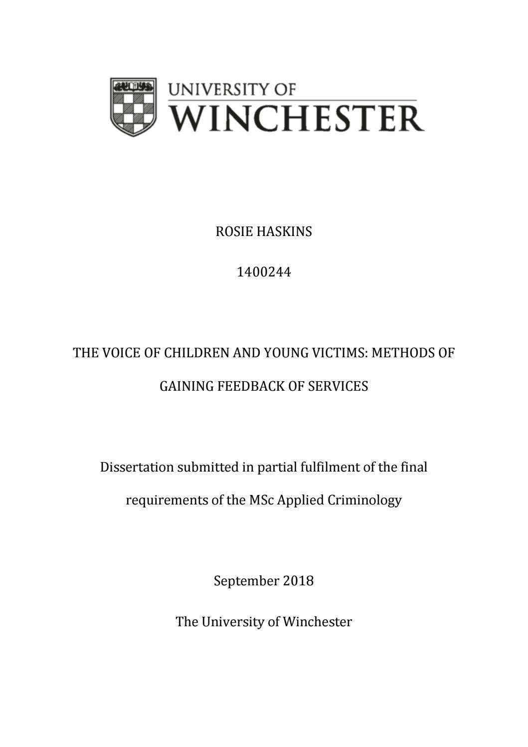 dissertation criminology