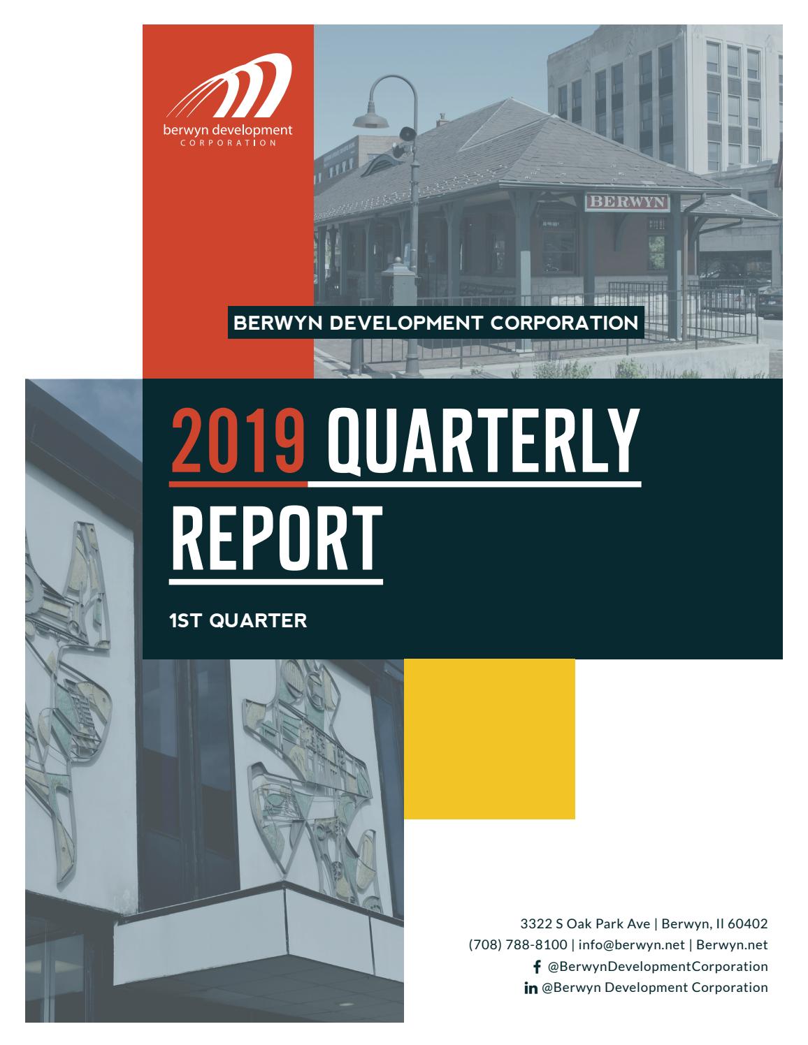 2019 Berwyn Development Corporation 1st Quarter Report by Berwyn