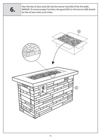 Sage 42in x 20in fire 桌 assembly instructions (SL-RECFT-4-STN) 第 11 页