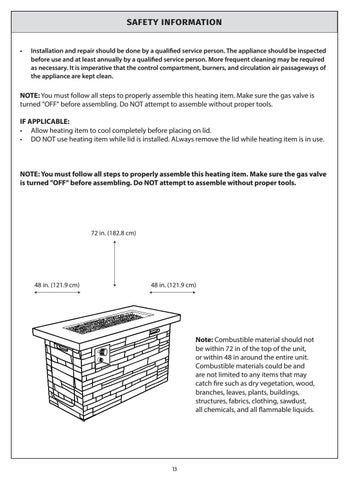 Sage 42in x 20in fire 桌 assembly instructions (SL-RECFT-4-STN) 第 14 页