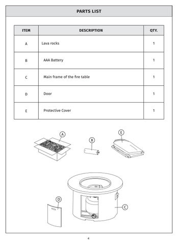 Sage 36in x 36in fire 桌 assembly instructions (SL-RNDFT-4-STN) 第 5 页