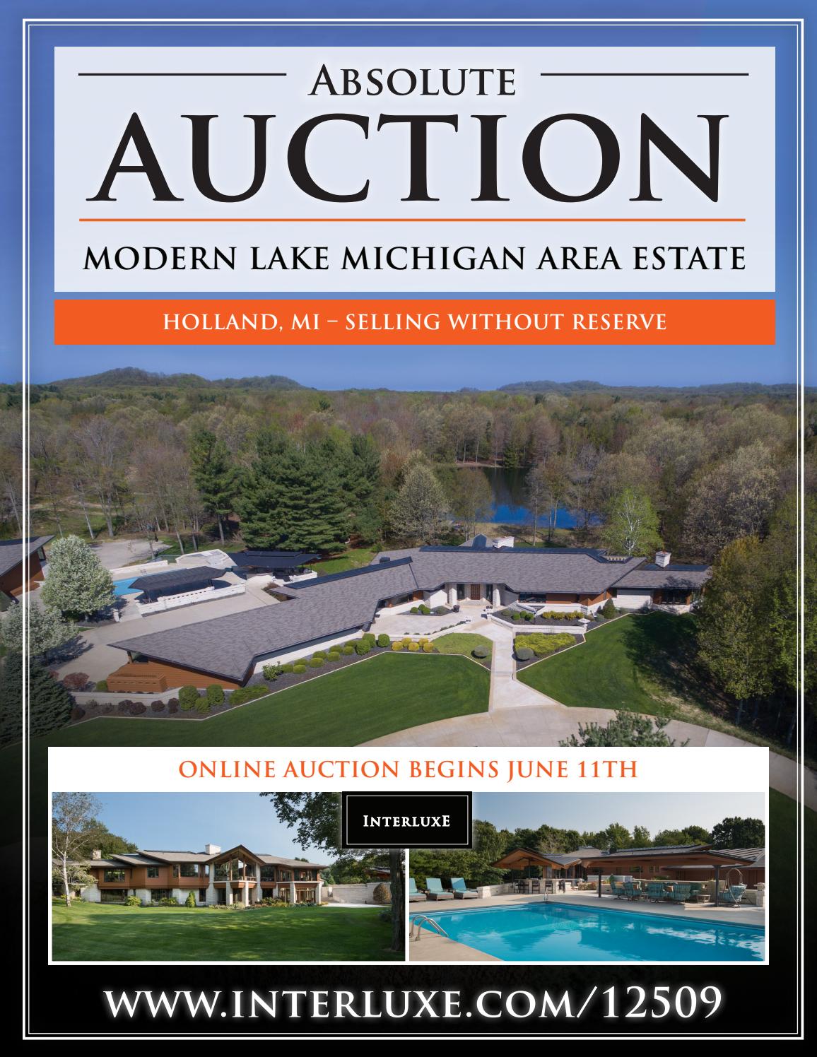 Absolute Auction Modern Lake Michigan Area Estate Holland, MI by