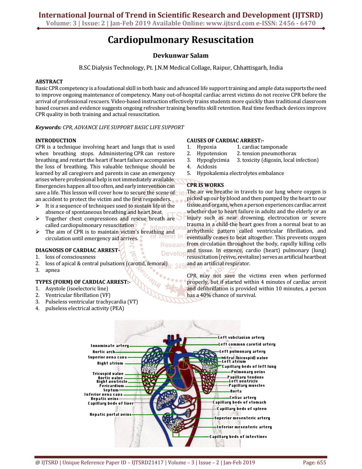 Cardiopulmonary Resuscitation by International Journal of Trend in  Scientific Research and Development - ISSN: 2456-6470 - Issuu