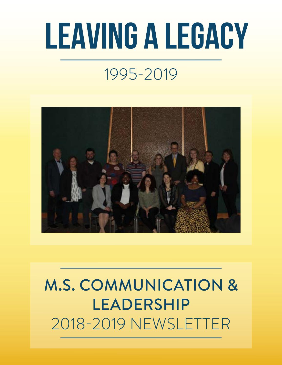 Communication and Leadership Newsletter 2019 Canisius Colege by