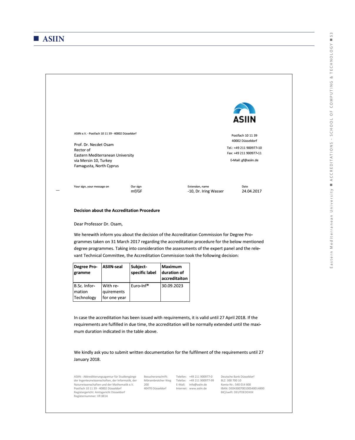 Accreditations Recognitions Rankings And Memberships By Eastern Mediterranean University Issuu
