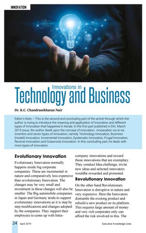 EXECUTIVE KNOWLEDGE LINES April 2019 第 24 页