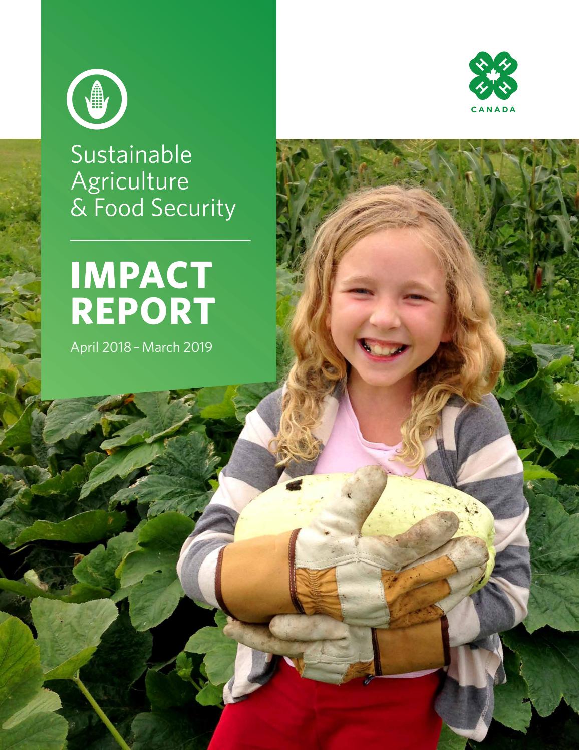 Sustainable Agriculture & Food Security Impact Report 20182019 4H Canada by 4H Canada Issuu