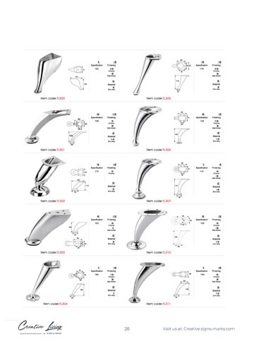 Signs & Marks 床 Legs - Product 目录 第 20 页