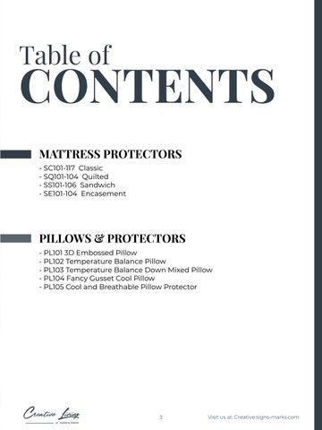 Signs & Marks 床垫 /Pillow Protector - Product 目录 第 3 页