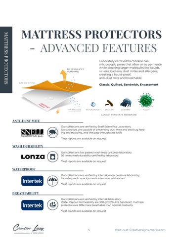 Signs & Marks 床垫 /Pillow Protector - Product 目录 第 5 页