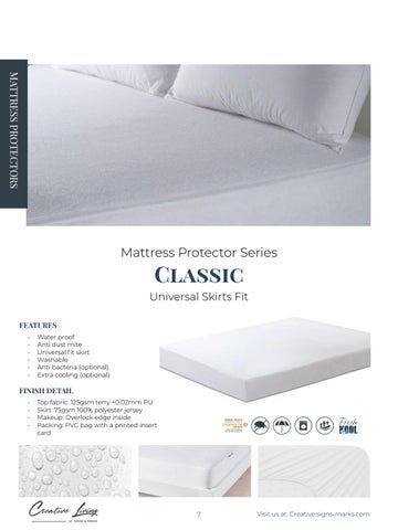 Signs & Marks 床垫 /Pillow Protector - Product 目录 第 7 页