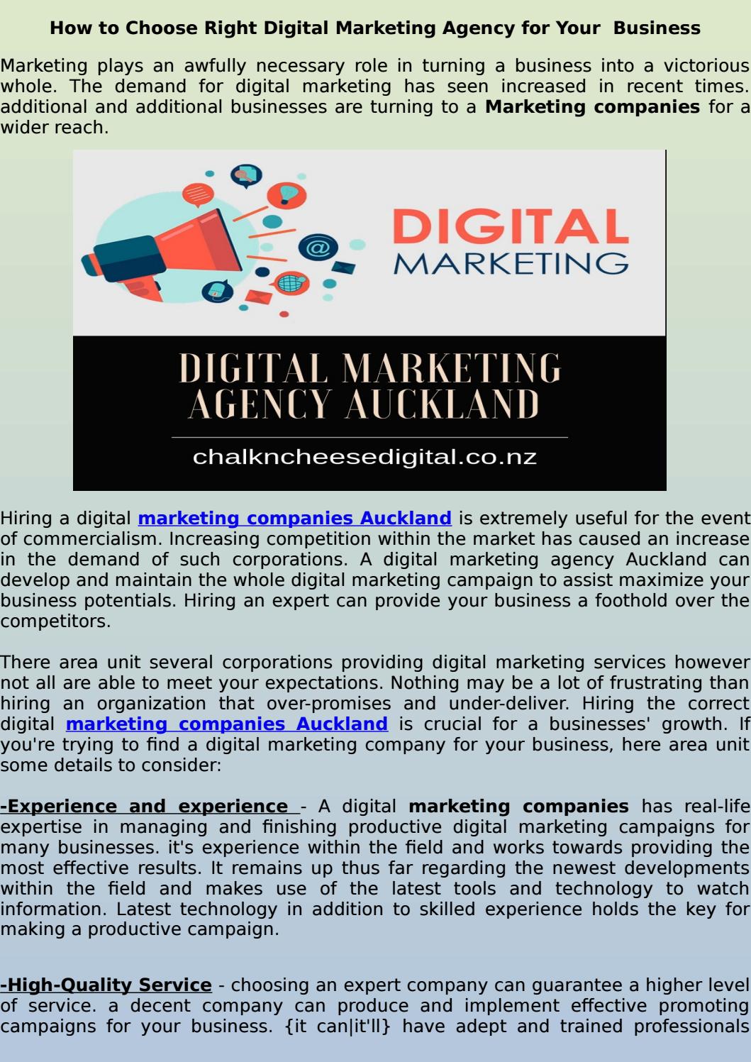 Top Marketing Companies Auckland Chalk N Cheese Digital By Mark Digital Issuu