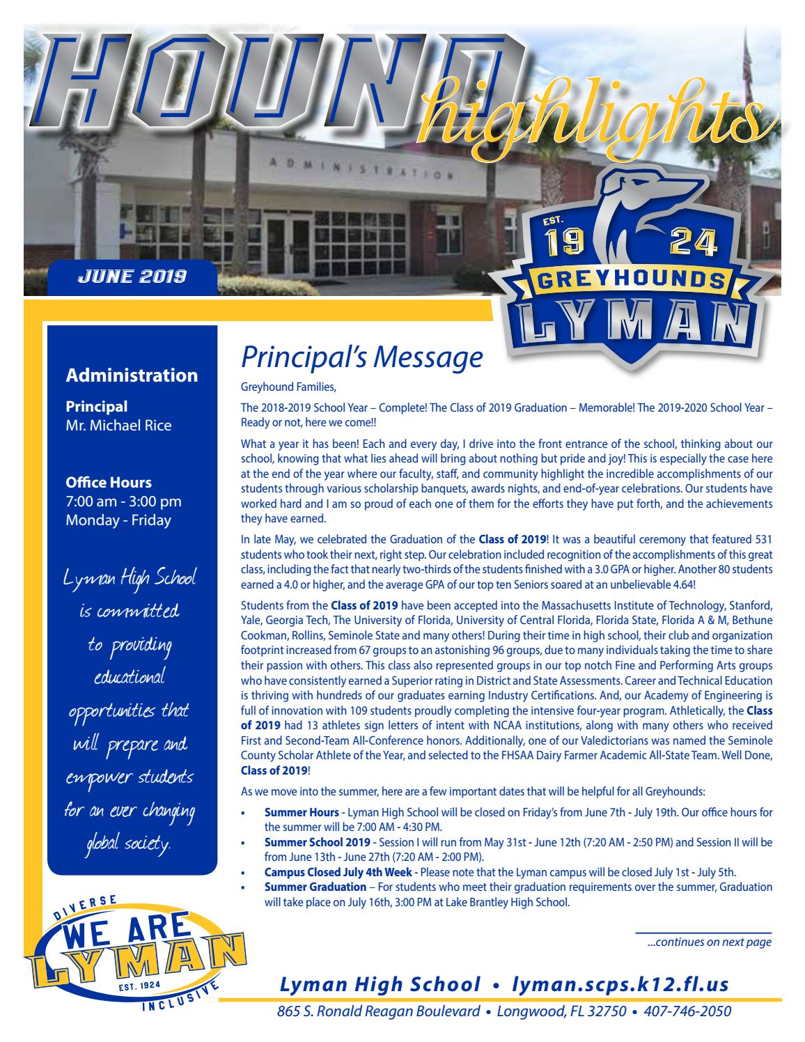 Lyman High School Newsletter by Academy Publishing, Inc. Issuu