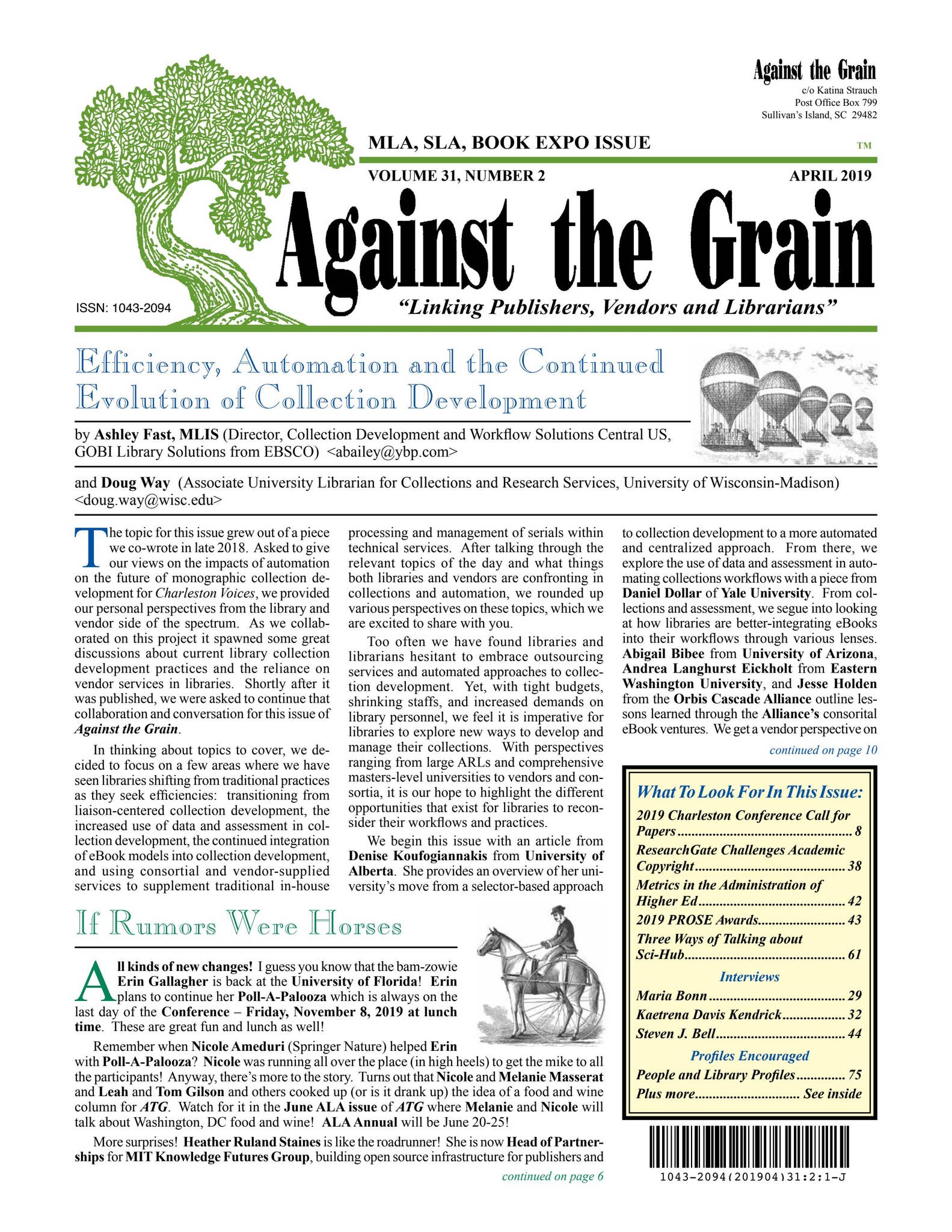 Against the Grain v31 #2 April 2019 by against-the-grain - Issuu