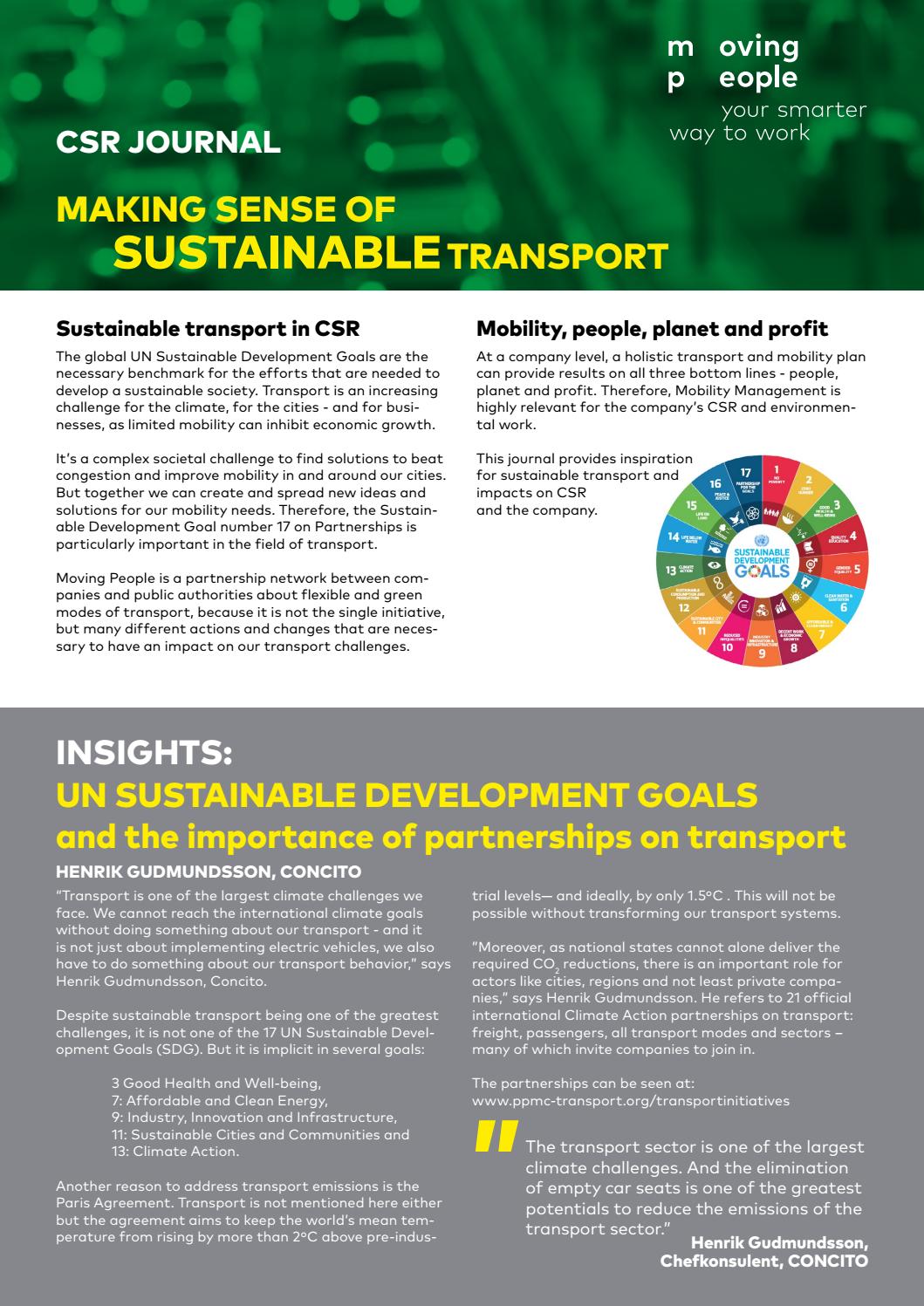 Csr Journal Making Sense Of Sustainable Transport By Gate 21 Issuu