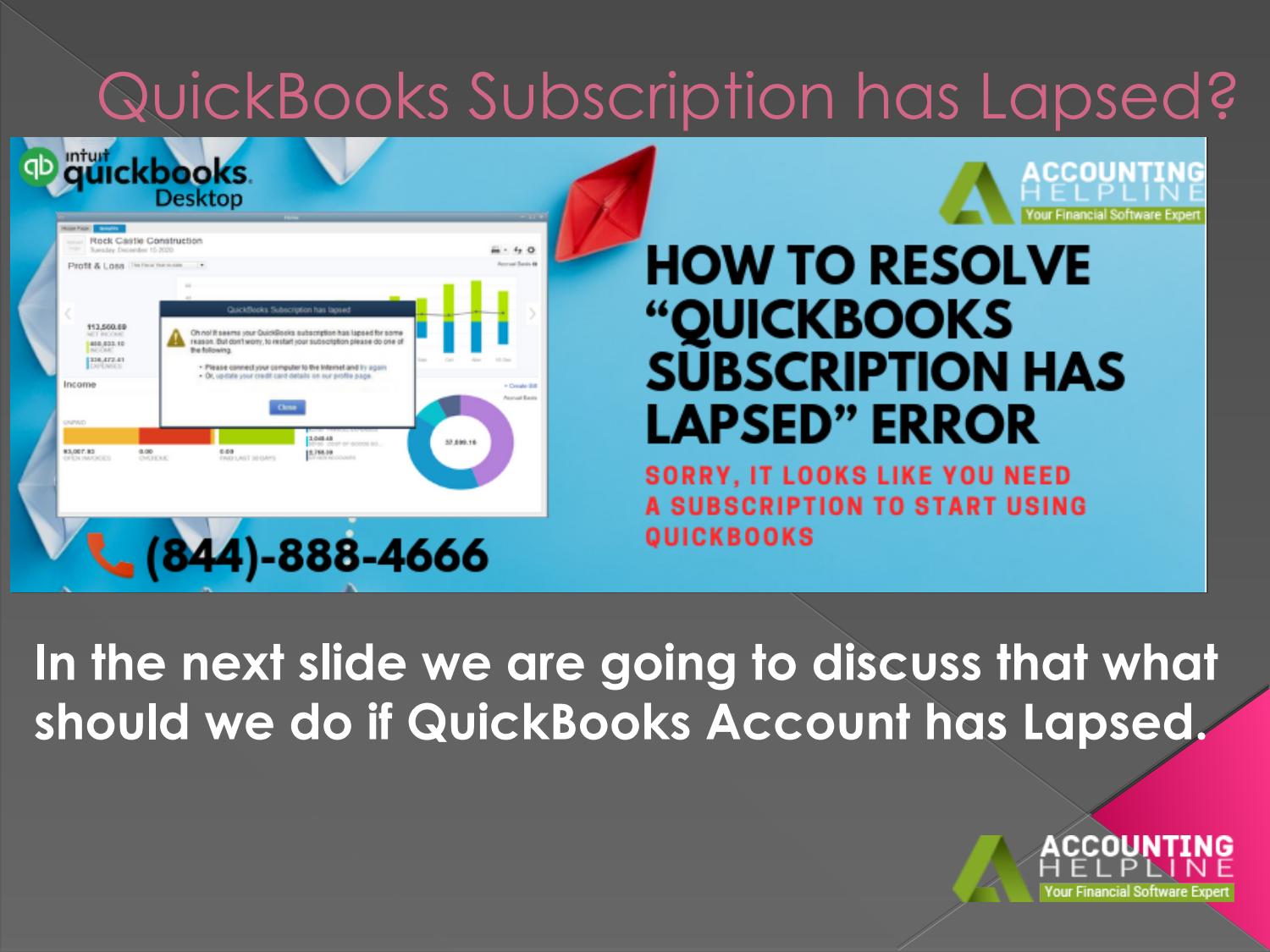 QuickBooks subscription has lapsed? Easy Steps to Fix It by