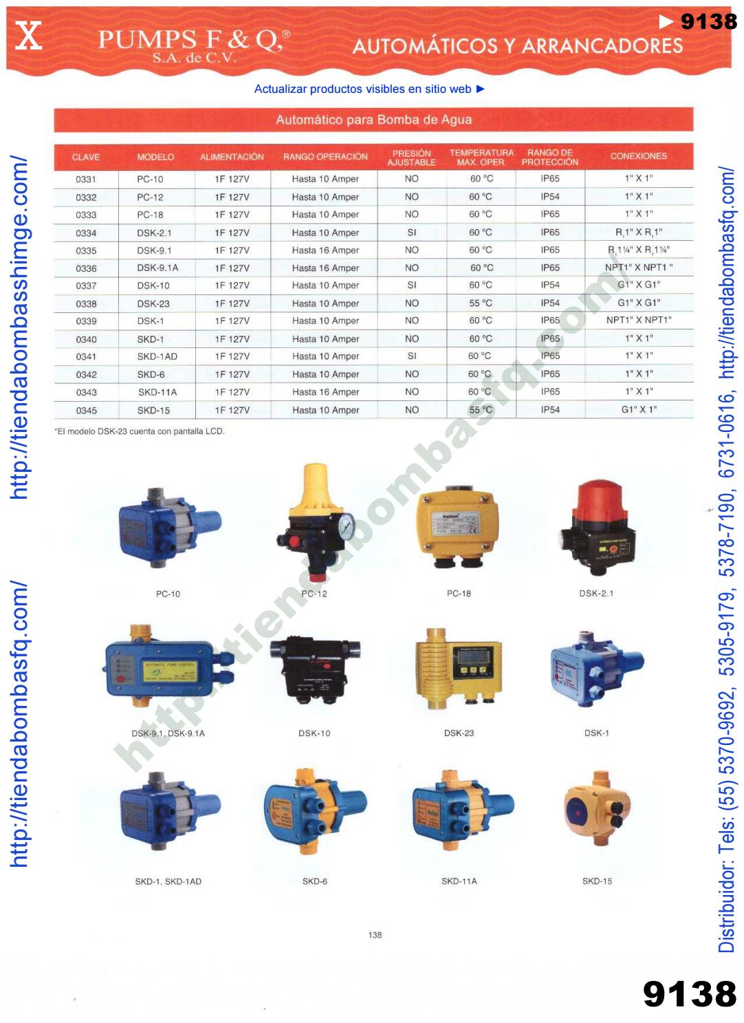v9000238 CATÁLOGO BOMBAS PUMPS F&Q SA de CV BOMBAS SHIMGE PUMP