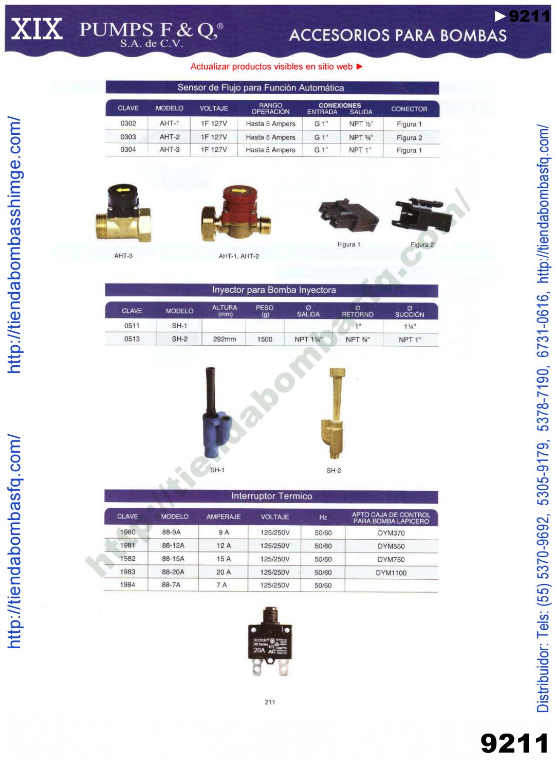 v9000238 CATÁLOGO BOMBAS PUMPS F&Q SA de CV BOMBAS SHIMGE PUMP