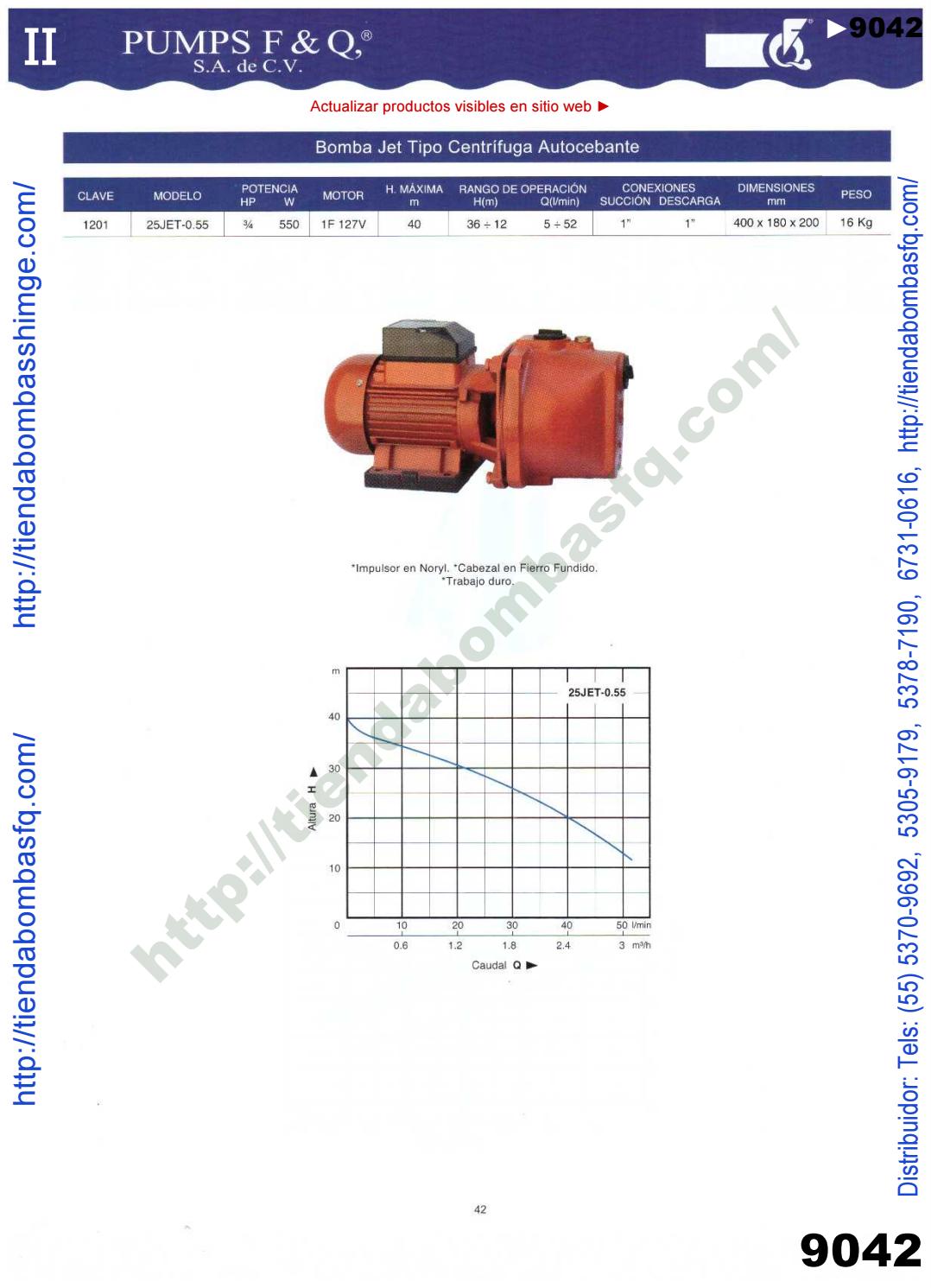 v9000238 CATÁLOGO BOMBAS PUMPS F&Q SA de CV BOMBAS SHIMGE PUMP