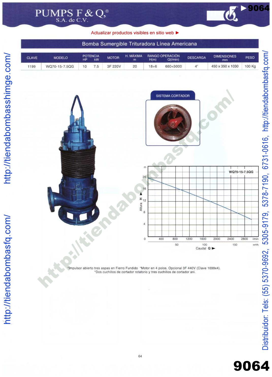 v9000238 CATÁLOGO BOMBAS PUMPS F&Q SA de CV BOMBAS SHIMGE PUMP
