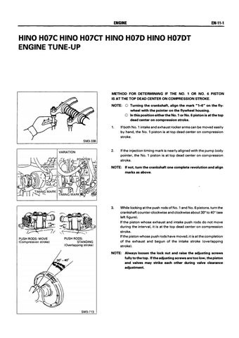 Hino H07D H07DT Engine Workshop Manual, Hino Diesel Engine Parts ...