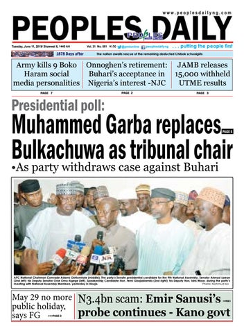 Tuesday June 11 2019 Editon By Peoples Media Limited Issuu