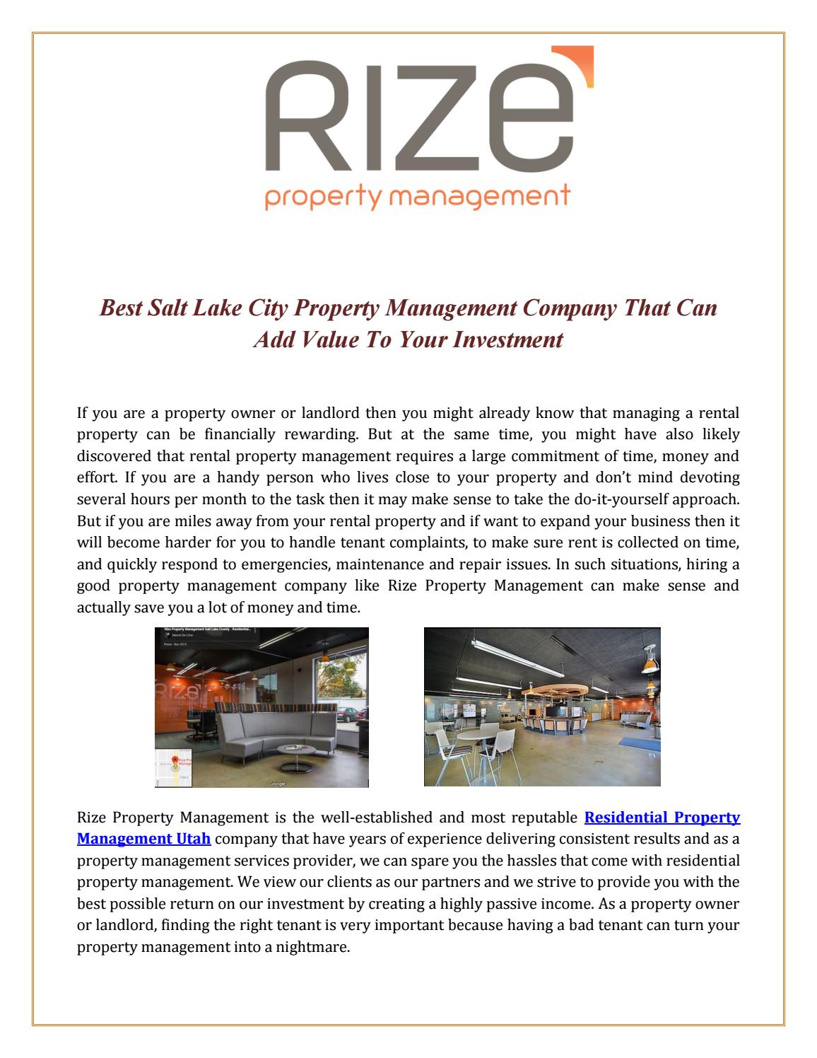 Property Management Companies Utah by Rize Property Management Issuu