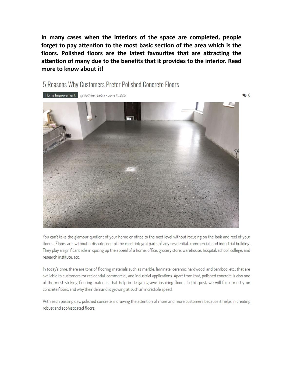 5 Reasons Why Customers Prefer Polished Concrete Floors By Matthew