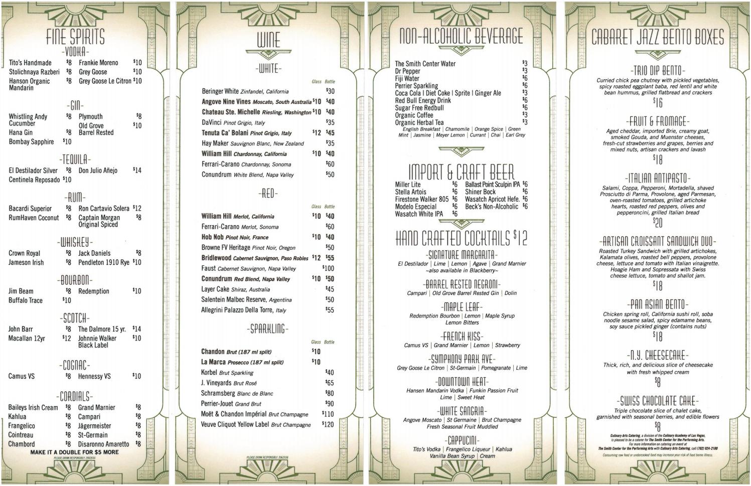 Myron's Cabaret Jazz Menu by The Smith Center Issuu