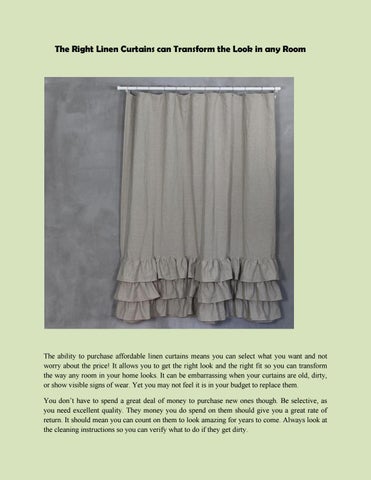 The Right Linen Curtains Can Transform The Look In Any Room By