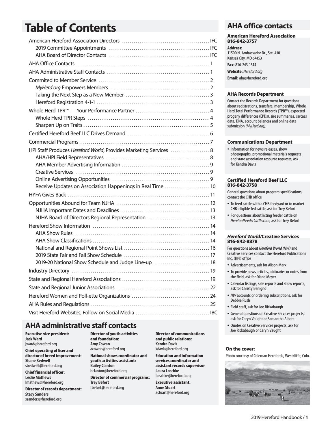 July 2019 Hereford World By American Hereford Association And