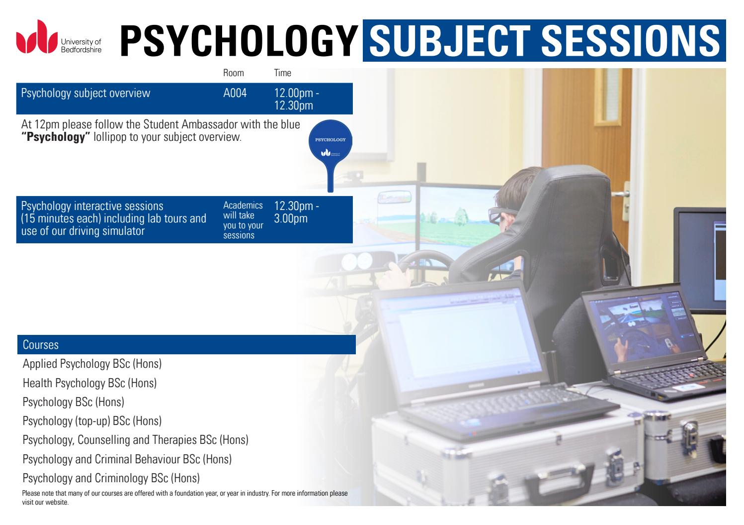 Psychology July Open Day Luton Campus by University of Bedfordshire