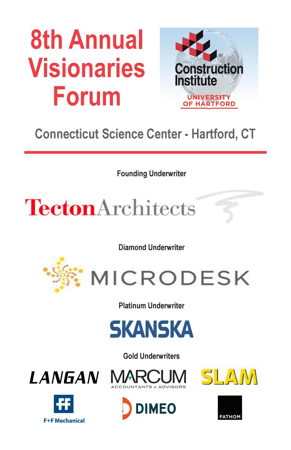 8th Annual Visionaries Forum Program Book by Construction Institute - Issuu